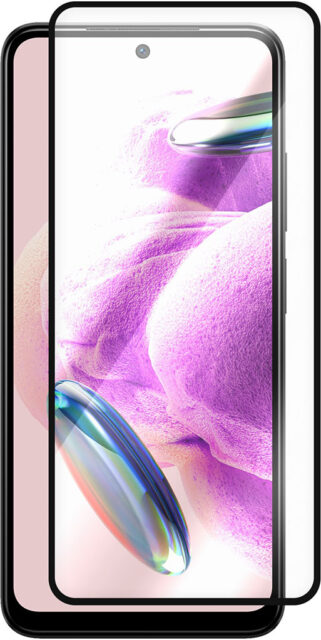 Защитное стекло Krutoff Premium для Xiaomi REDMI Note 12S с чёрной рамкой