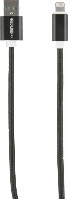 Кабель Red Line Tech USB/Apple Lightning 1 м Чёрный
