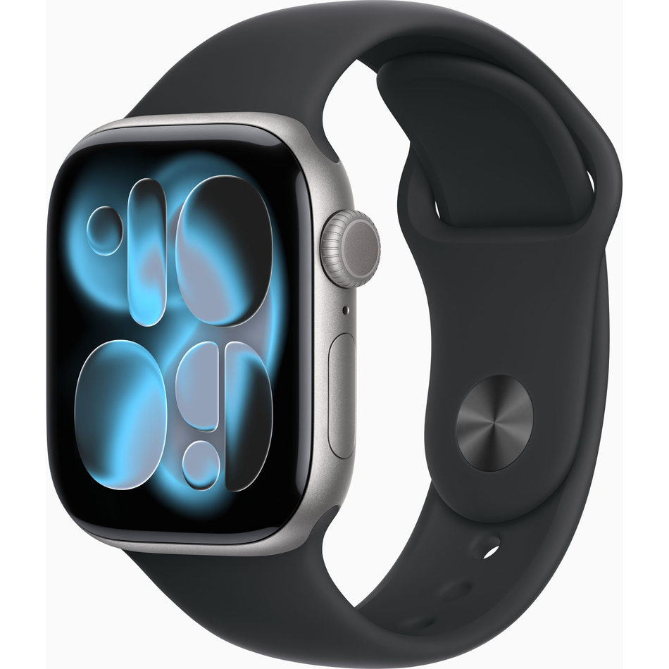 Умные часы Apple Watch Series 11 42 мм «Космический серый», с чёрным спортивным ремешком M/L