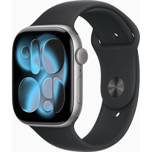 Умные часы Apple Watch Series 11 (GPS) 46 мм «Серый космос», чёрным спортивным ремешком M/L