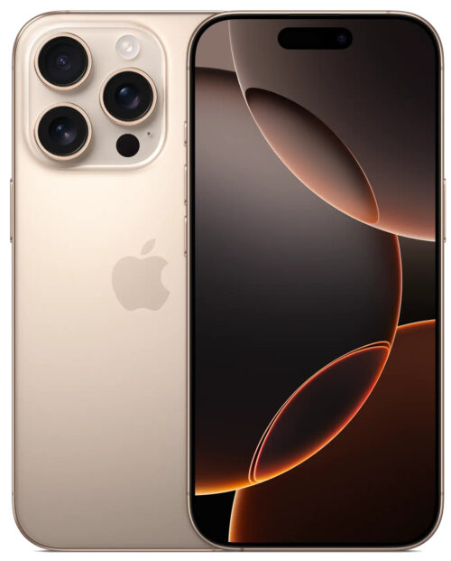 Смартфон Apple iPhone 16 Pro 128 ГБ MYLQ3CH/A «Пустынный титан» (nanoSIM+eSIM, без RuStore)