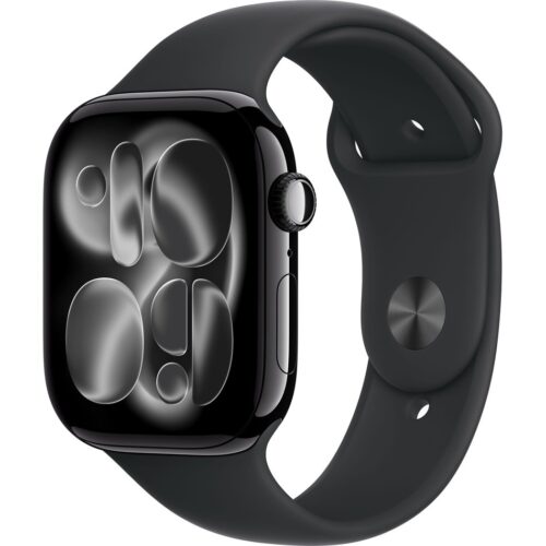 Умные часы Apple Watch Series 11 46 мм «Полночь», с чёрным спортивным ремешком M/L
