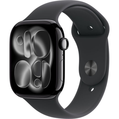 Умные часы Apple Watch Series 11 42 мм «Полночь», с чёрным спортивным ремешком M/L